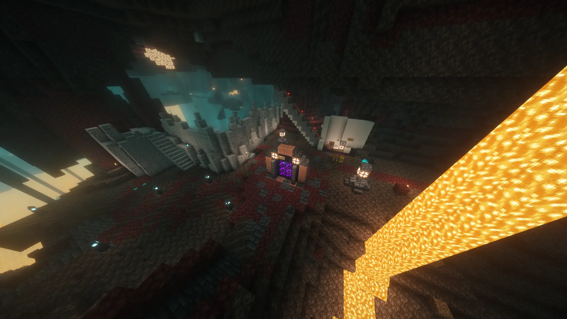 Nether railway start plus Ghast wall